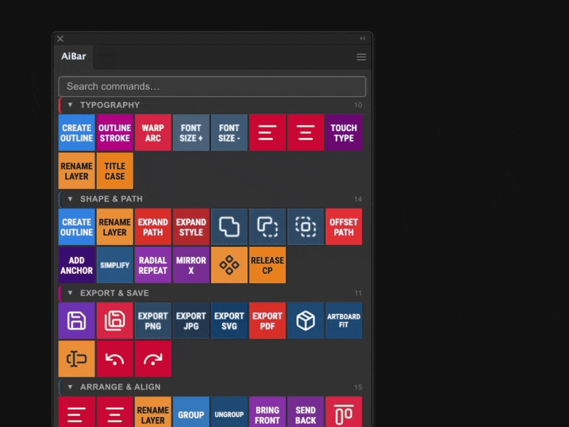 AiBar Command Groups feature