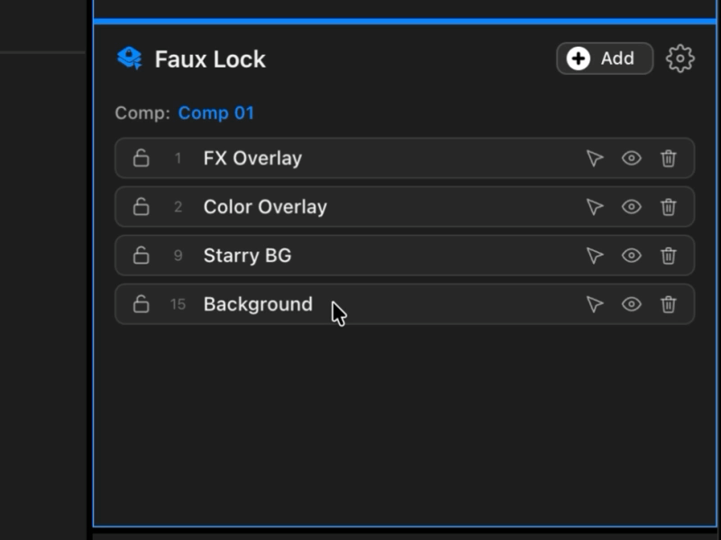 Faux Lock panel color states