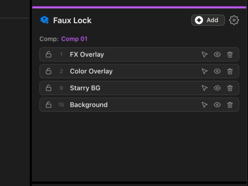 Faux Lock updating target state as an After Effects composition changes